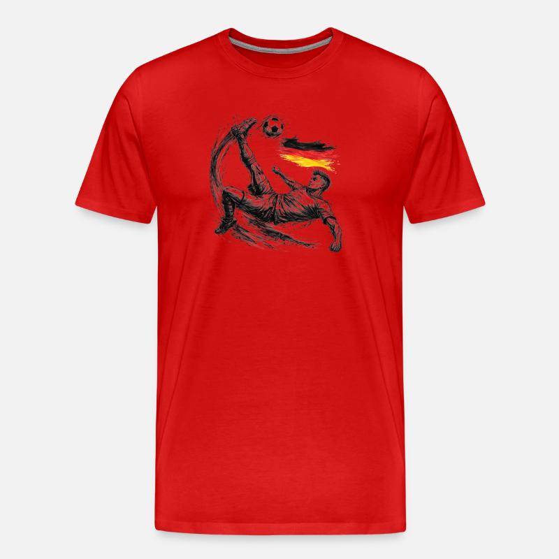 Fußball Fallrückzieher Deutschland Style - Männer Premium Bio T-Shirt - Rot