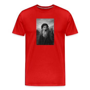 Leonardo Da Vinci Self-Portrait - Men's Premium Organic T-Shirt - red - Front - Damien (186cm)