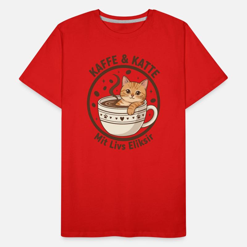 Coffee Cat in Cup: Purr Elixir Men's Premium Organic T-Shirt