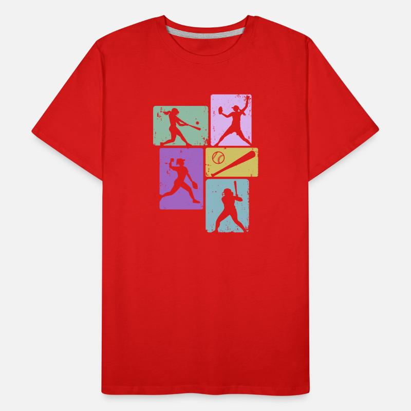 Joueuses féminines de softball de baseball T-shirt bio Premium Homme