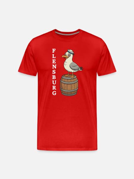 Flensburg Seagull Drunk - Men's Premium Organic T-Shirt - red
