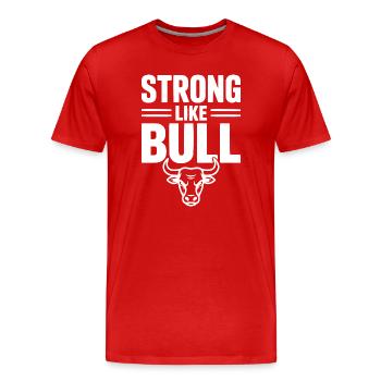Fort comme un taureau - T-shirt bio Premium Homme - rouge - Devant - Damien (186cm)
