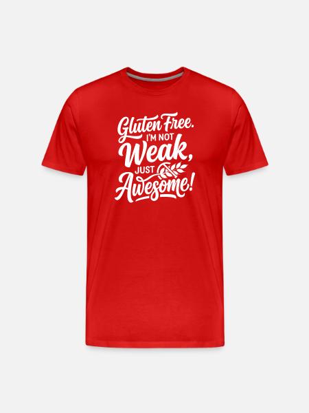Gluten Free Weak Awesome Humor - Men's Premium Organic T-Shirt - red