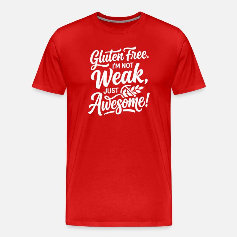 Glutenfrei Weak Awesome Humor - Männer Premium Bio T-Shirt - Rot