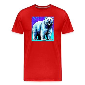 ours blanc - T-shirt bio Premium Homme - rouge - Devant - Damien (186cm)