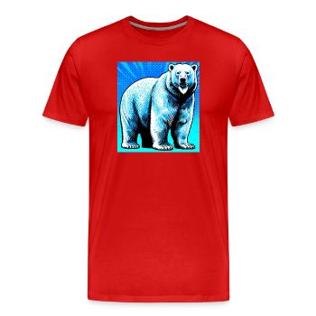 ours blanc - T-shirt bio Premium Homme - rouge - Devant - Damien (186cm)