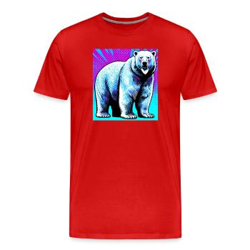 ours blanc - T-shirt bio Premium Homme - rouge - Devant - Damien (186cm)