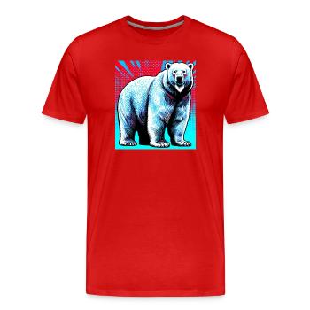 ours blanc - T-shirt bio Premium Homme - rouge - Devant - Damien (186cm)