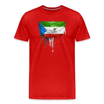 Equatorial Guinea Flag in Drop Art - Men's Premium Organic T-Shirt - red - Front - Damien (186cm)