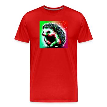 hedgehog - Men's Premium Organic T-Shirt - red - Front - Damien (186cm)