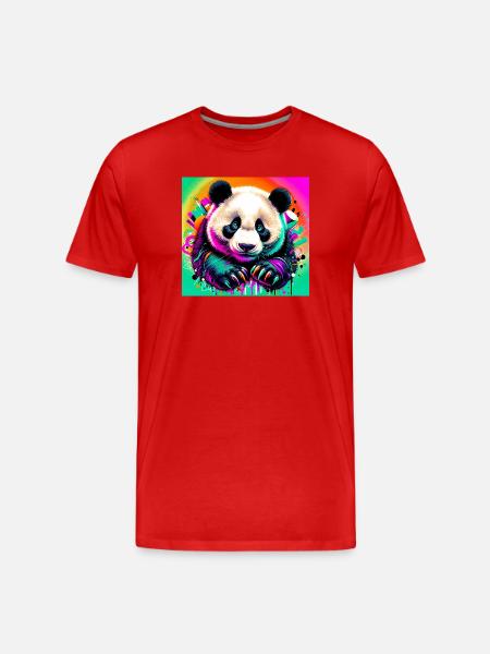 panda - T-shirt bio Premium Homme - rouge
