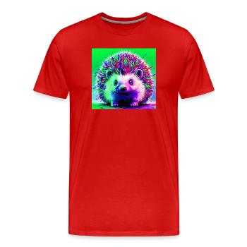 hedgehog - Men's Premium Organic T-Shirt - red - Front - Damien (186cm)