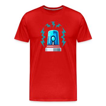 Illustration de l’alarme de la sirène à lumière bleue - T-shirt bio Premium Homme - rouge - Devant - Damien (186cm)
