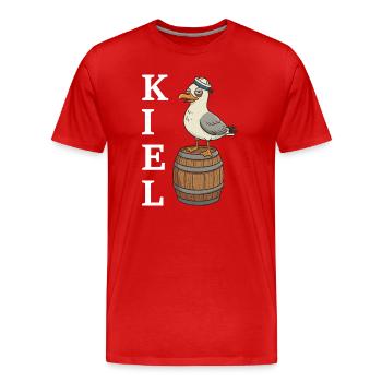 Mouette de Kiel - T-shirt bio Premium Homme - rouge - Devant - Damien (186cm)