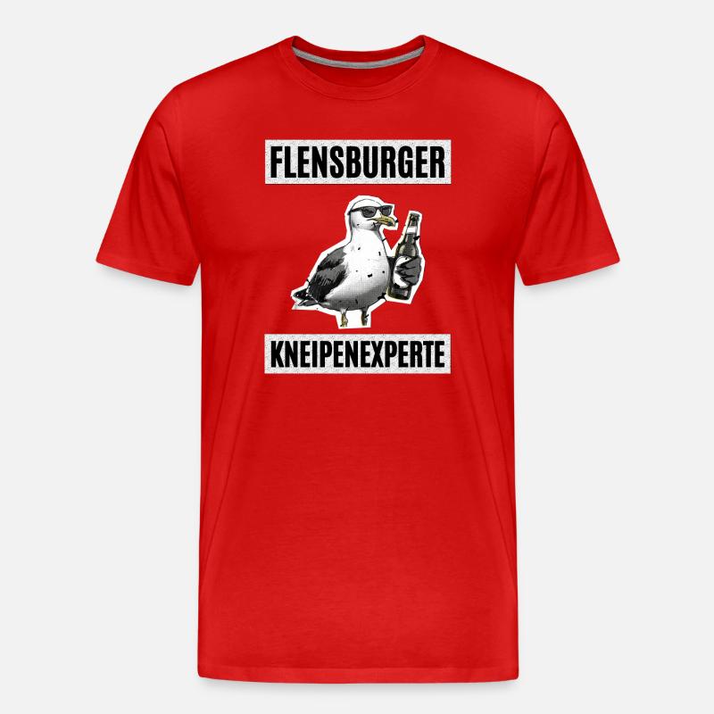 Flensburger Kneipen Experte - Männer Premium Bio T-Shirt - Rot