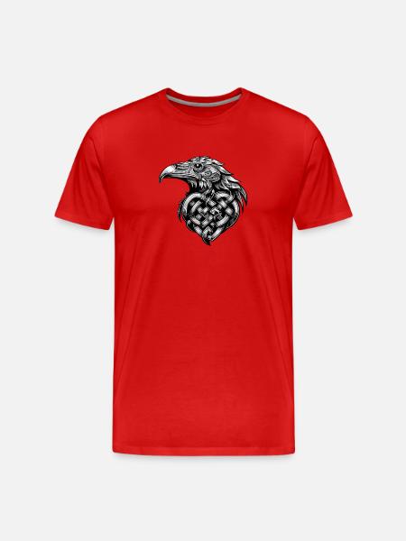 Eagle Illustration Black Tattoo Style - Men's Premium Organic T-Shirt - red