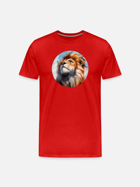 Design de Lion - Männer Premium Bio T-Shirt - Rot