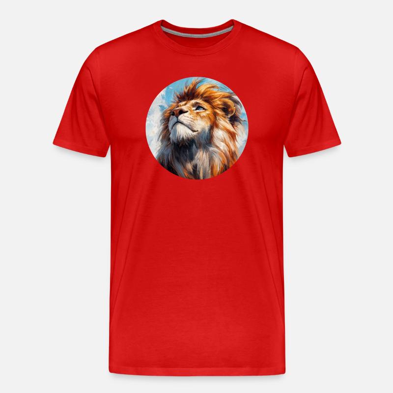 Design de Lion - Männer Premium Bio T-Shirt - Rot
