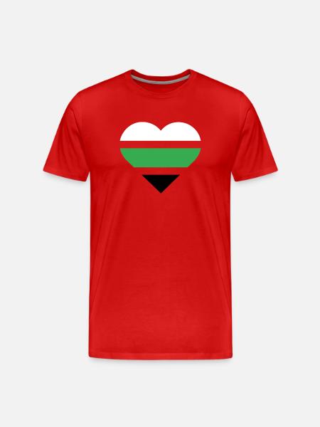 Pride Flag Heart · Neutrois - Männer Premium Bio T-Shirt - Rot