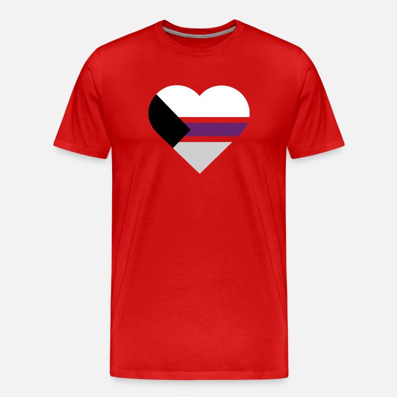 Pride Flag Heart · Demisexual - Männer Premium Bio T-Shirt - Rot
