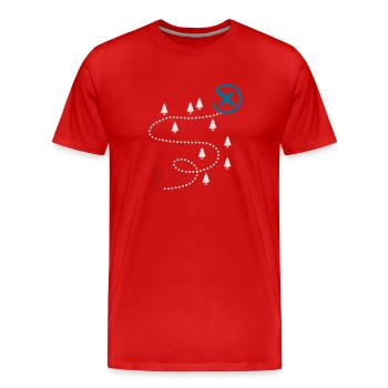Adventure Trail Map Geocaching Graphic - Männer Premium Bio T-Shirt - Rot - Vorne - Damien (186cm)
