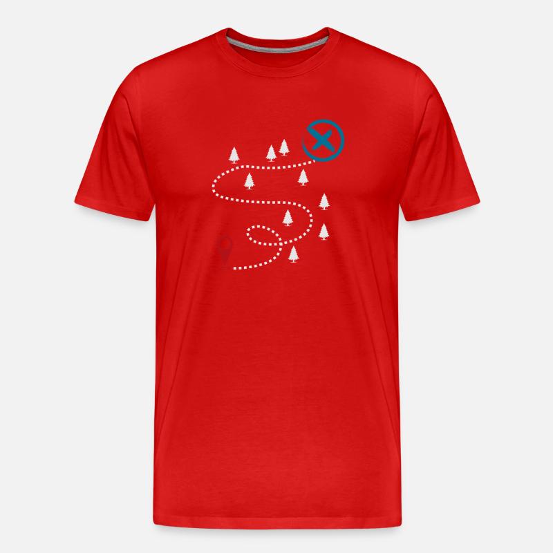 Adventure Trail Map Geocaching Graphic - Männer Premium Bio T-Shirt - Rot
