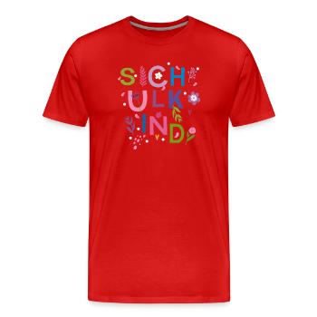 Schulkind  - Männer Premium Bio T-Shirt - Rot - Vorne - Damien (186cm)