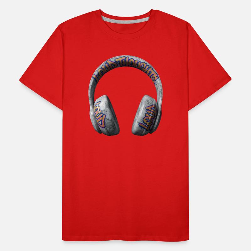 Pensées bruyantes Casques graffitis T-shirt bio Premium Homme