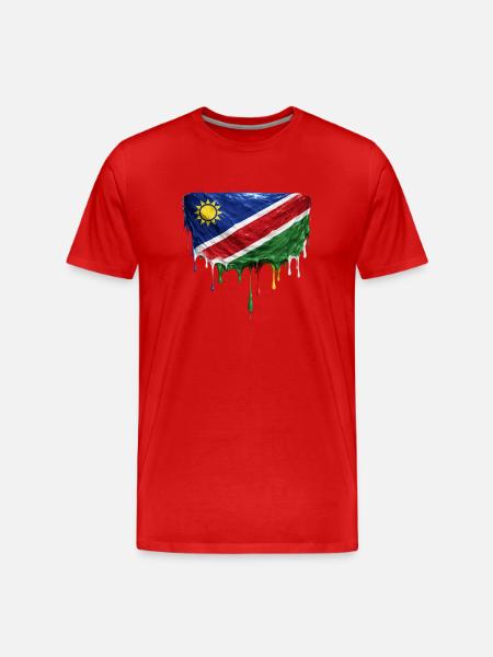 Namibia Flag Drop Art - Men's Premium Organic T-Shirt - red