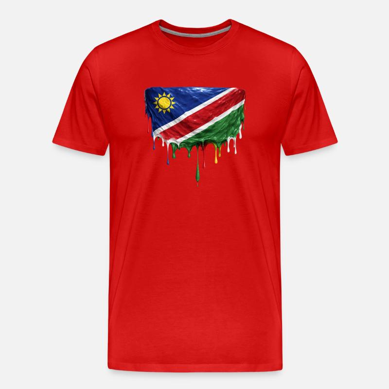Namibia Flag Drop Art - Men's Premium Organic T-Shirt - red