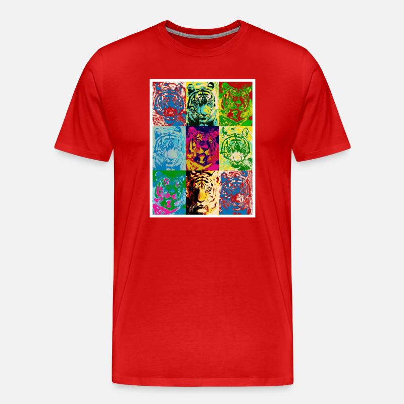 Tiger_4 - Männer Premium Bio T-Shirt - Rot