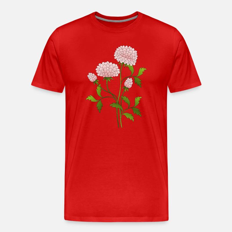 Blumen - Männer Premium Bio T-Shirt - Rot
