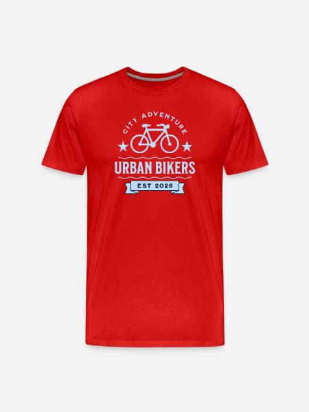 Urban Bikers geschaffen 2026 - Männer Premium Bio T-Shirt - Rot
