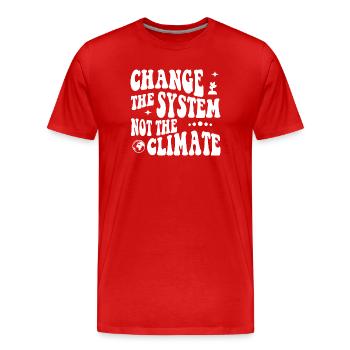 Change the system, not the climate - Männer Premium Bio T-Shirt - Rot - Vorne - Damien (186cm)