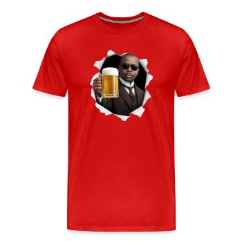 Scott Joplin mit Sonnenbrille und Bier - Männer Premium Bio T-Shirt - Rot - Vorne - Damien (186cm)