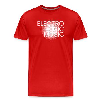 Electronic Music Poster - Men's Premium Organic T-Shirt - red - Front - Damien (186cm)