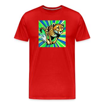 Gepard - Männer Premium Bio T-Shirt - Rot - Vorne - Damien (186cm)