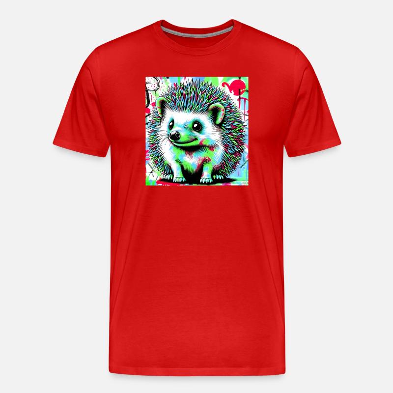 Igel - Männer Premium Bio T-Shirt - Rot