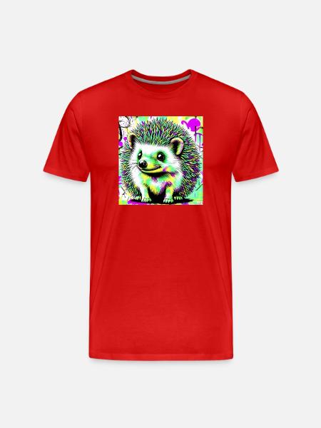hedgehog - Men's Premium Organic T-Shirt - red