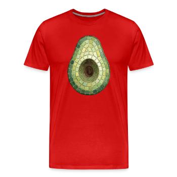 Avocado Mosaik - Modernes Foodie Geschenk - Männer Premium Bio T-Shirt - Rot - Vorne - Damien (186cm)