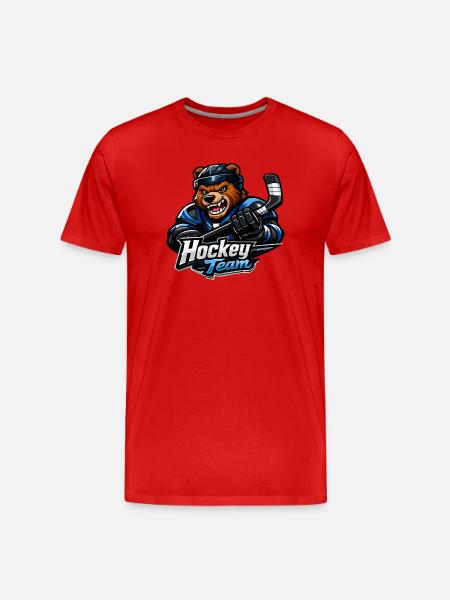 Bär Eishockey Team Maskottchen - Men's Premium Organic T-Shirt - red