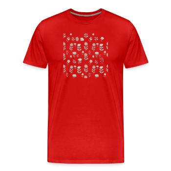 Fleurs pastel - T-shirt bio Premium Homme - rouge - Devant - Damien (186cm)