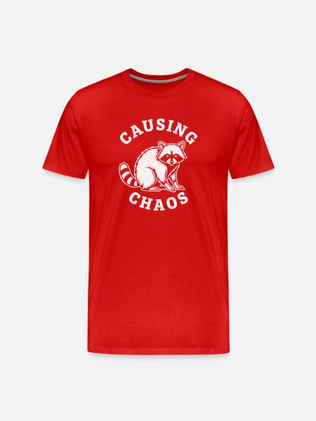 Chaotischer Waschbär Causing Chaos - Männer Premium Bio T-Shirt - Rot