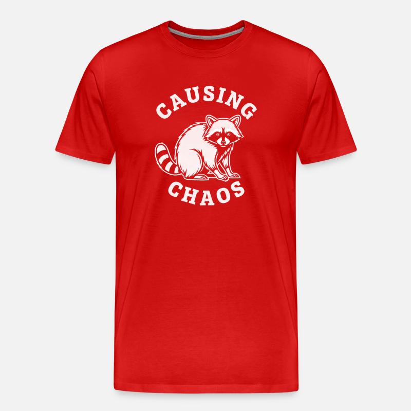 Chaotischer Waschbär Causing Chaos - Männer Premium Bio T-Shirt - Rot