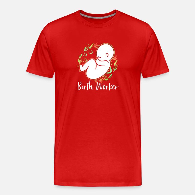 Hebamme - Männer Premium Bio T-Shirt - Rot