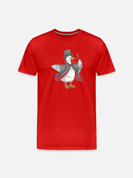 Duck Wizard Wand - Men's Premium Organic T-Shirt - red