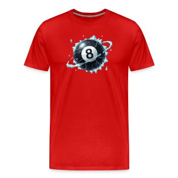 Eisiger 8-Ball Bruch - Männer Premium Bio T-Shirt - Rot - Vorne - Damien (186cm)