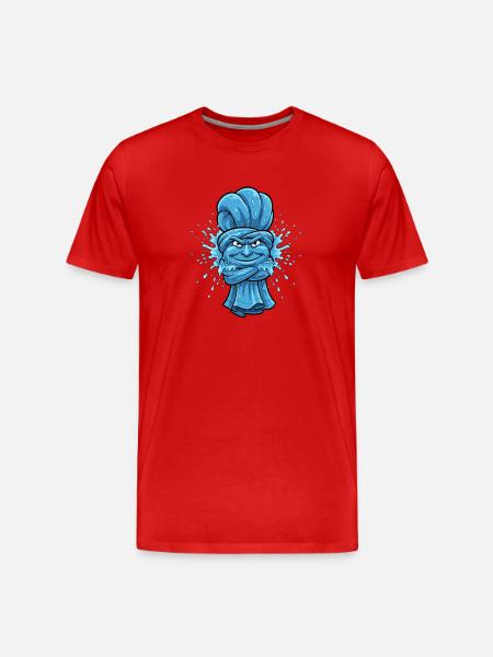 Blaues Ninja Handtuch - Männer Premium Bio T-Shirt - Rot