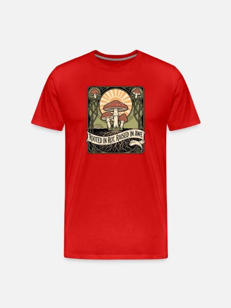 Rodfæstet i skimmelsvamp | Svampeskovmystik - Herre Premium T-shirt økologisk - rød