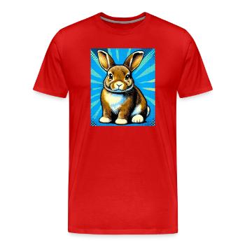 rabbit - Men's Premium Organic T-Shirt - red - Front - Damien (186cm)